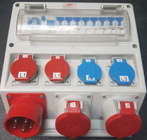 Stromverteiler CEE32, ED, Plastikgehäuse grau, klein